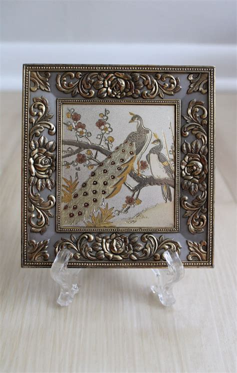 chokin music box metal floral frame castle|VTG Japanese Chokin Music Box Metal Framed Picture .